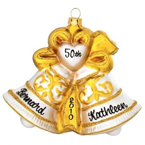 #!Cheap Personalized Double Bells Glass Ornament