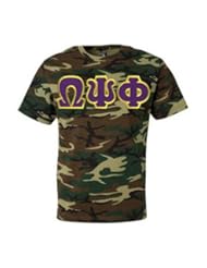 $19.95 Omega Psi Phi Lettered Camouflage T-Shirt - X-Large