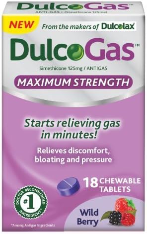 Dulcogas Maximum Strength Antigas Tablets, Wild Berry, 18 Count by BOEHRINGER INGELHEIM CONSUMER