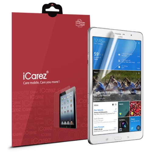 iCarez [HD Clear] Screen Protector for Samsung Galaxy Tab Pro 8.4 [ Unique Hinge Install Method with Kits ] Easy Install with Lifetime Replacement Warranty [2 Pack] - Retail Packaging