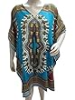 Short Poncho Kaftan Blue Printed Kaftan Dress