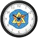 Star of David or Mogen David No.1 Judaica Jewish Theme Wall Clock by WatchBuddy Timepieces (Slate Blue Frame)