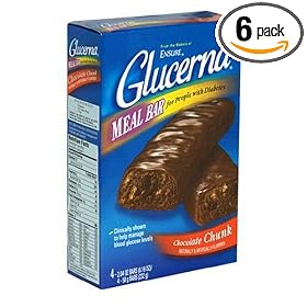 Buy Glucerna Meal Bar for People with Diabetes, Chocolate Chunk, Six- 4 Packs of 2.04 Ounce Bars by Glucerna