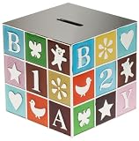 Godinger Colored Silver Plated Block Baby Bank