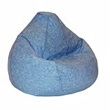 Print and Plush Distressed Denim Kids Large Bean Bag Chair By Elite Furniture