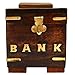 ITOS365 Handcrafted Wooden Piggy Bank Safe Money Coin Box Gift for Kids, Boys, Girls, 5 x 5 Inches