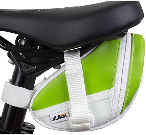LTG Gina, Velcro Strap, Unique Reflective Material, Cycling Outdoor Bicycle, Pouch, Seat Pack, Saddle Bag (Green)