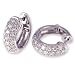 1 Carat Pave Diamond Hoop Earrings in White Gold (with Safety Lock)