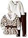 Little Lass Baby-Girls Infant 3 Piece Faux Fur Jacket Set Velvet Bow Cheetah