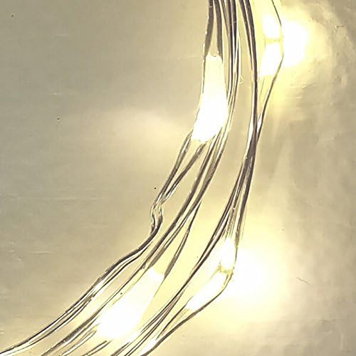 Sharpet 6 ft Battery Operated Warm White String Lights. 30 Tiny Golden White LED Lights on a 1.8M Flexible Silver-coated Copper Wire. For Holidays, Weddings & Home Decor.