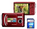 SVP Xthinn-8061 Red 12MP Max 2.8-inch LCD Slim Digital Camera with rechargeable battery + FREE SVP 2GB High Speed SD Memory Card