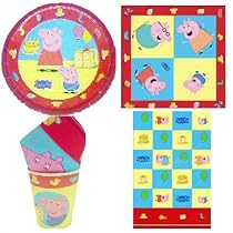 Peppa Pig Discounted Party Tableware pack for 8, 8 cups, 8 plates, 1 pack of napkins & 1 tablecover