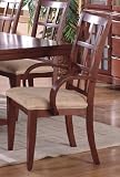 Review visiondecor Furniture  / 2 Deep Cherry Finish Contemporary Wood Dining Arm Chairs