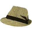 Men's Feathers Cool Weave Summer Spring Fedora Trilby Hat Natural Brown 56cm S/M
