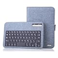 ecoShell Wireless Flax Fabric Keyboard Case for Samsung Galaxy Note 8.0 GT-N5110, Steel Blue