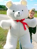 LIFESIZE TEDDY BEAR 48" GIANT HIGH-QUALITY SQUEEZABLY SOFT PLUSH STUFFED ANIMAL HUGE - COLOR: WHITE - AMERICAN MADE IN THE USA AMERICA LIFESIZE TEDDY BEAR 48" GIANT HIGH-QUALITY SQUEEZABLY SOFT PLUSH STUFFED ANIMAL HUGE - COLOR: WHITE - AMERICAN MADE IN THE USA AMERICA