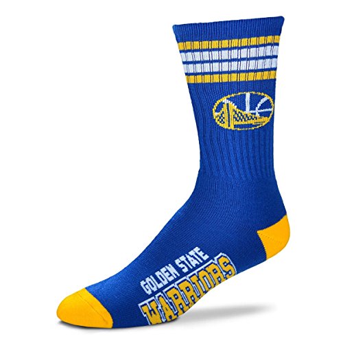 Golden State Warriors For Bare Feet 4-Stripe Deuce Team Color Performance Crew Socks Kids Youth Size 13, 1-5 ...
