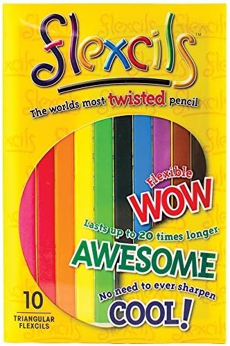 Flexcils 10 Pack - Bendable &amp; Twisting Pencils That Never Need Sharpening