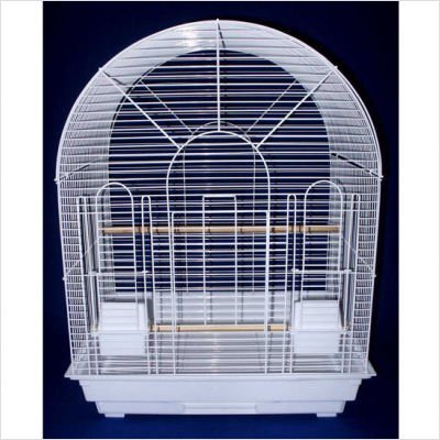 Brand New Bird Round Top Cages 20x16x51 W/Stand On Wheels, WHT
