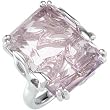 Genuine Rose De France Amethyst & Diamond Fashion Ring Sparkling Sterling Silver Size 7