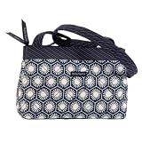 Meridian Navy Double Zip Quilted Handbag by Victorian Heart