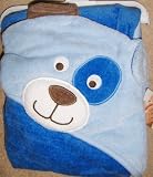 Carter's dog Hooded Baby 100% cotton Bath Towel - blue