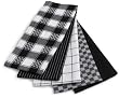 Ritz 5-Piece Egyptian Flat Kitchen Towel Set, Black