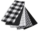 Ritz 5-Piece Egyptian Flat Kitchen Towel Set, Black