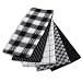 Ritz 5-Piece Egyptian Flat Kitchen Towel Set, Black