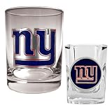 New York Giants NFL Rocks Glass & Shot Glass Set - Primary logo