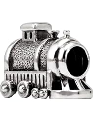 Kera Train Engine Bead in Sterling Silver - Fits Most Pandora Bracelets