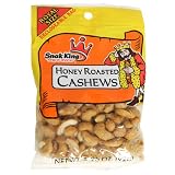 Snak King Cashews, Honey Roasted, 3.25-Ounce Bags (Pack of 24)