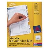 Avery 16280 - Printable Repositionable Plastic Tabs, 1 1/4 Inch, White, 96/Pack-AVE16280