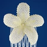 Hawaiian Plumeria flower - pale ivory - beaded bridal flower (hair comb)