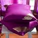 Violet red Sari Cushion Covers / Saree Pillow covers 16 X 16 Inches