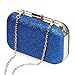 BMC Glitter Covered Fabric Hard Case Alloy Chain Strap Fashion Handbag Clutch