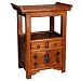 Handmade Asian Furniture - 27" Antique Style Open Panel Oriental End Table - Pagoda Top