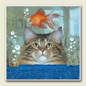 Click here to buy AbsorbaStone Coaster set~ Catatonic ~4 Tile Drink Coasters ~ code 154C by Artworks Home Accents.