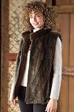 Women's Long Haired Beaver Zip Vest