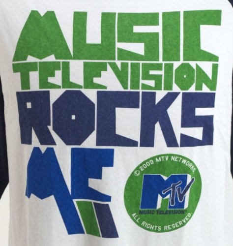 MTV ラグラン七分Tシャツ （ホワイト×ネイビー） （3L 4L 5L 6L 8L）