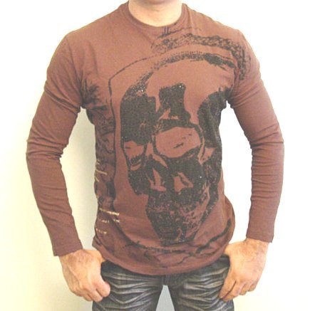 Click here for Anama Clothing Mens Stone Studded Skull Shirt XL prices