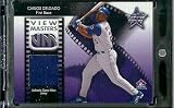 2002 Leaf Rookies & Stars View Masters Carlos Delgado Game Worn Jersey #ed/100 Toronto Blue Jays Baseball Card - Mint Condition - In Protective Screwdown Case!