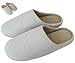 ULTRAIDEAS Unisex Soft Cotton Washable Slip on Stripe Indoor Slippers with Slip-Resistant Suede Sole (M /6-9 B(M) US, Blue)