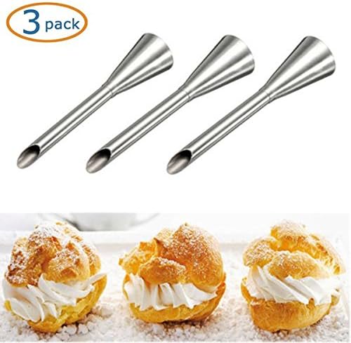 Sinduc 3 Pack Icing Piping Nozzles Tips for Fondant Cake Decorating Sugar Craft Dessert Tool