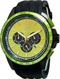 Adee Kaye Men's Aluminum Green Chronograph Watch w/ Black Rubber Band AK7141M