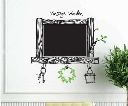 Sirimaya Vintage Wooden Chalkboard Blackboard Wall Sticker Note Theme Decal Home Decoration 83*80cm