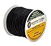 Mandala Crafts Round Cowhide Genuine Black Leather Cord for Jewelry Making Kumihimo Leather Rope Spool - Black Leather String Lace - 20 Yds 1mm Leather Cording