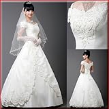 A-HS-2-11　ウェディングドレス　ベール・グローブ・パニエ付き Ｍサイズ　ドレス Ａライン プリンセス スレンダー エンパイア マーメイド 結婚式 演奏会 二次会 ブライダル