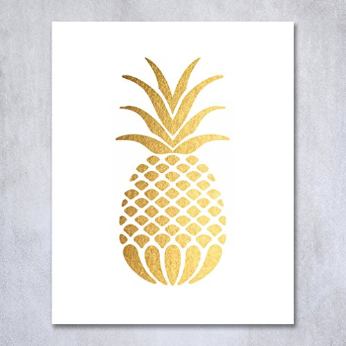 Pineapple Foil Art Print 8x10