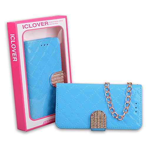 For iPhone 6s Case,IC ICLOVER PU Leather [Wallet Case] [Card Holders] with Bling Magnet Clasp & Kickstand & Chain Shoulder Strap For iPhone 6/6s 4.7 inch,Blue